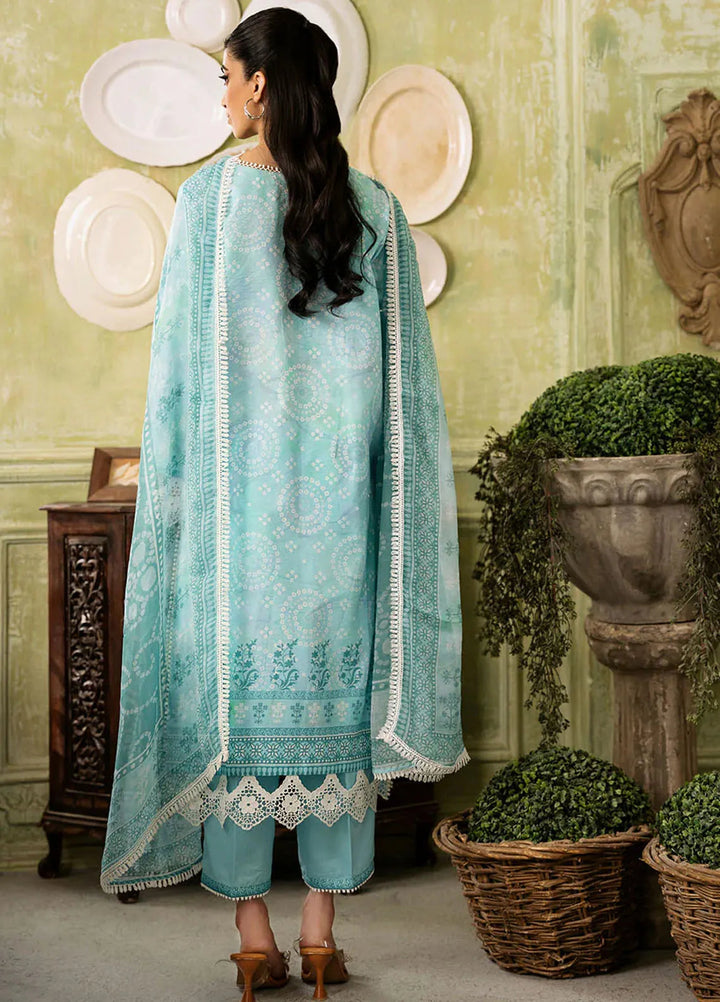 Flora by Roheenaz Printed Lawn Suit Unstitched 3 Piece RNZ24F RNP-03B Mirage - Summer Collection