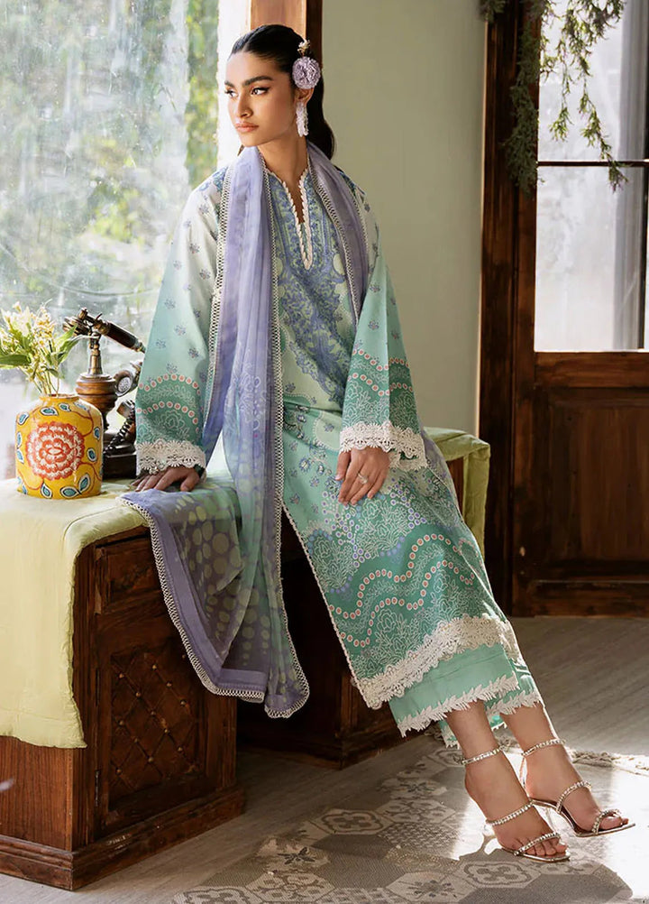 Flora by Roheenaz Printed Lawn Suit Unstitched 3 Piece RNZ24F RNP-04A Elysium - Summer Collection