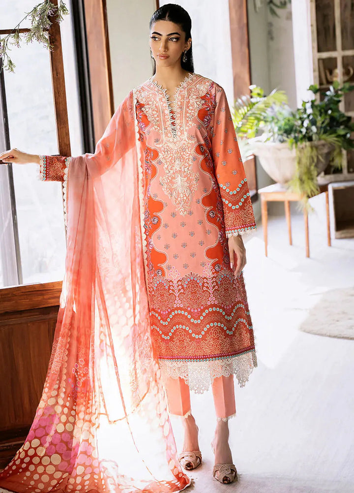 Flora by Roheenaz Printed Lawn Suit Unstitched 3 Piece RNZ24F RNP-04B Serenade - Summer Collection