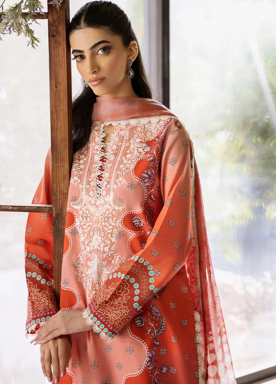 Flora by Roheenaz Printed Lawn Suit Unstitched 3 Piece RNZ24F RNP-04B Serenade - Summer Collection