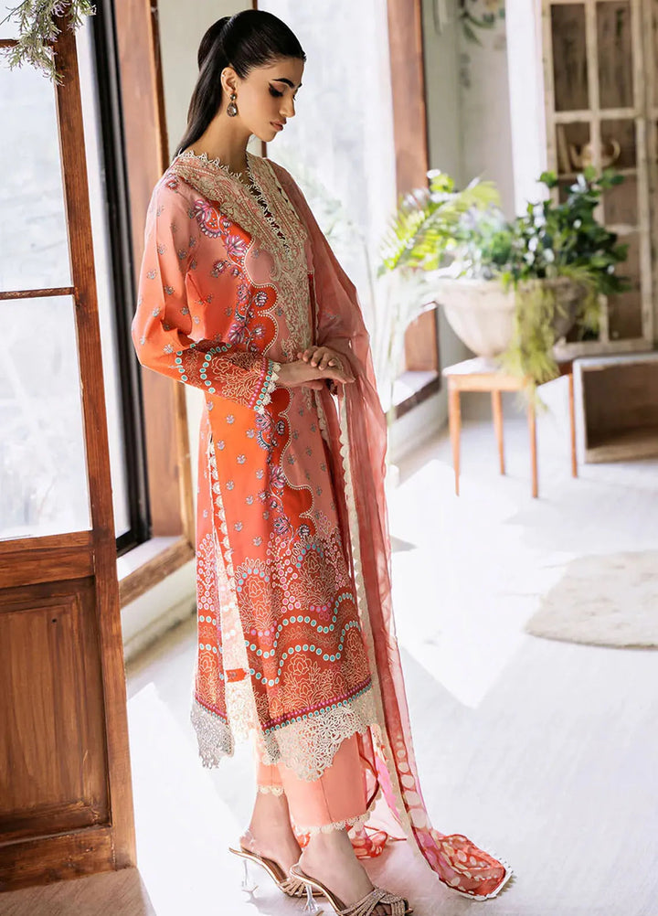 Flora by Roheenaz Printed Lawn Suit Unstitched 3 Piece RNZ24F RNP-04B Serenade - Summer Collection