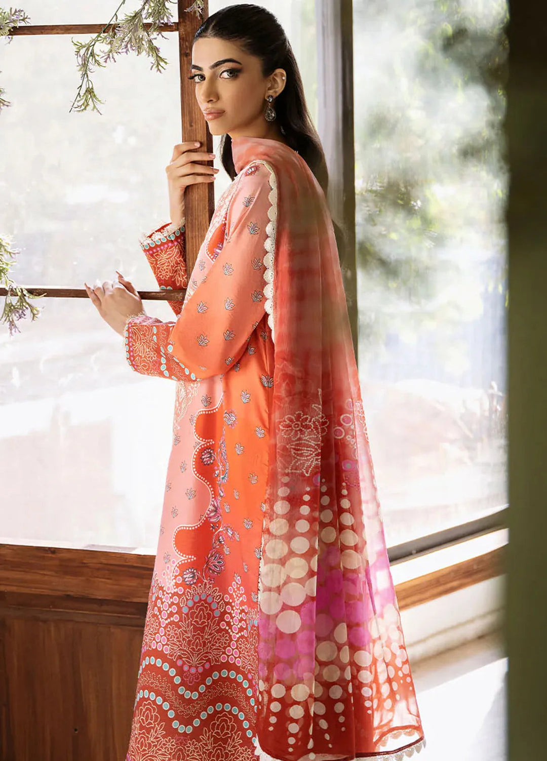 Flora by Roheenaz Printed Lawn Suit Unstitched 3 Piece RNZ24F RNP-04B Serenade - Summer Collection