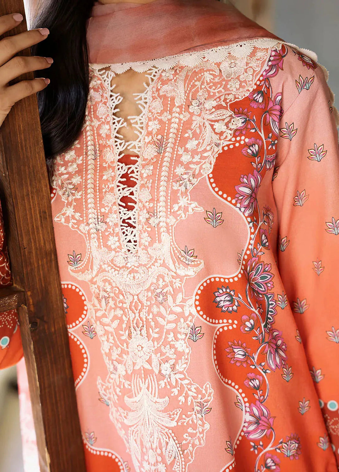 Flora by Roheenaz Printed Lawn Suit Unstitched 3 Piece RNZ24F RNP-04B Serenade - Summer Collection