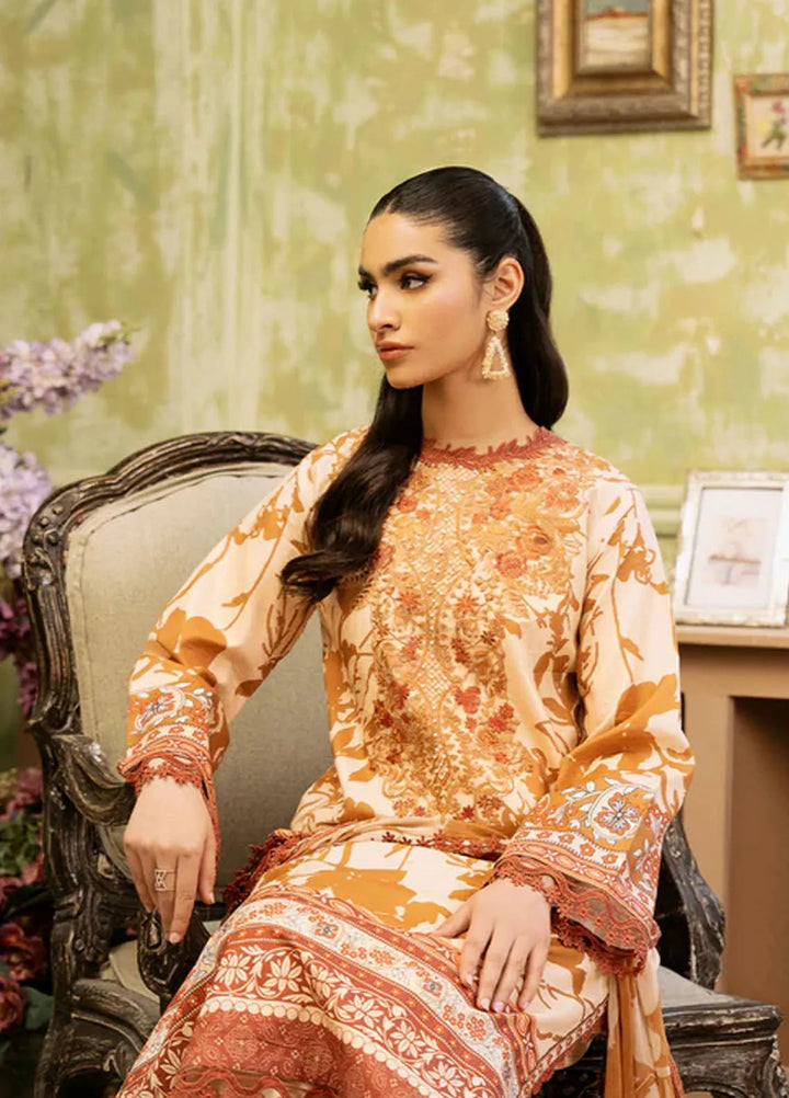 Flora by Roheenaz Printed Lawn Suit Unstitched 3 Piece RNZ24F RNP-05A Harmonia - Summer Collection