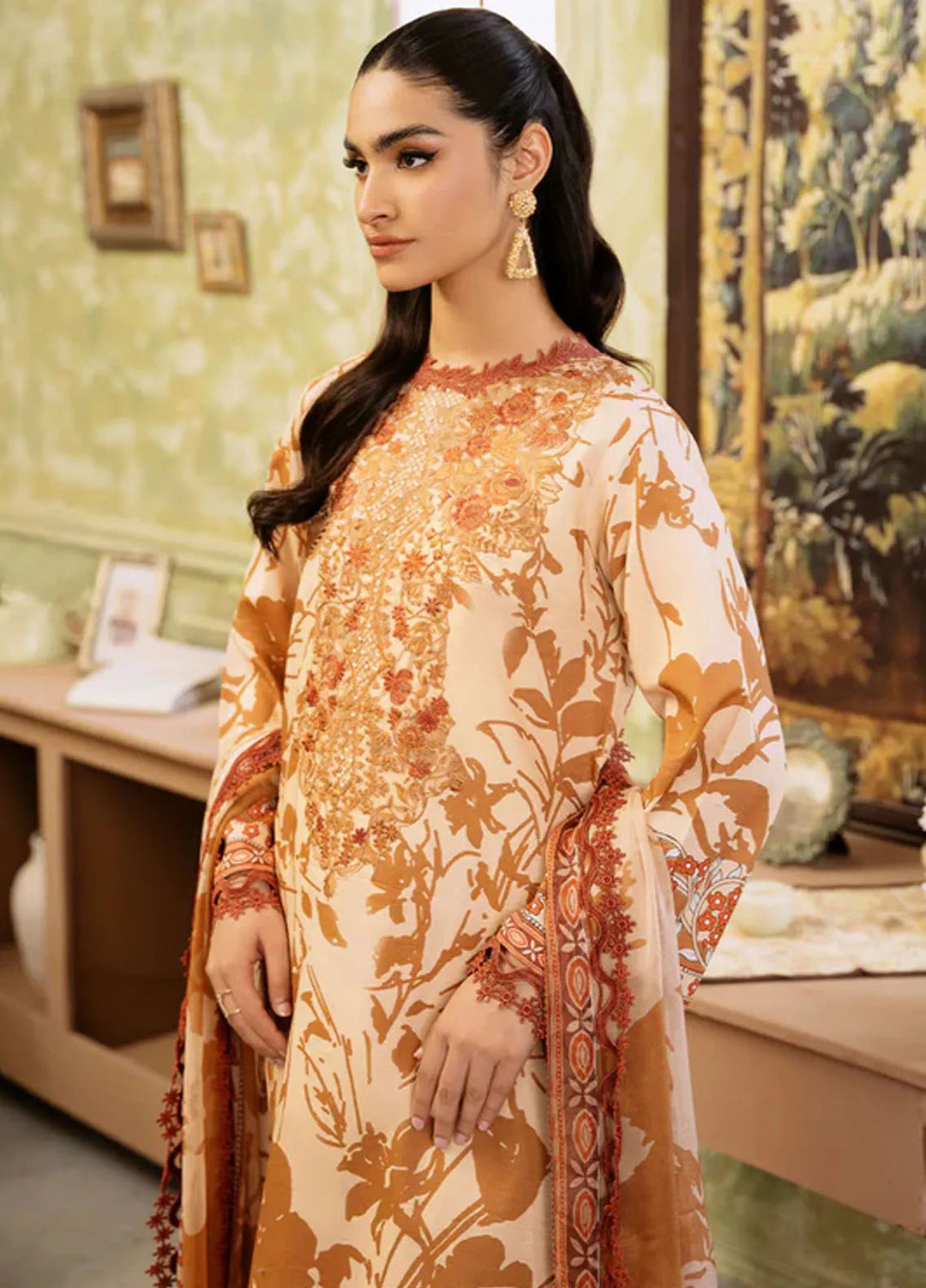 Flora by Roheenaz Printed Lawn Suit Unstitched 3 Piece RNZ24F RNP-05A Harmonia - Summer Collection