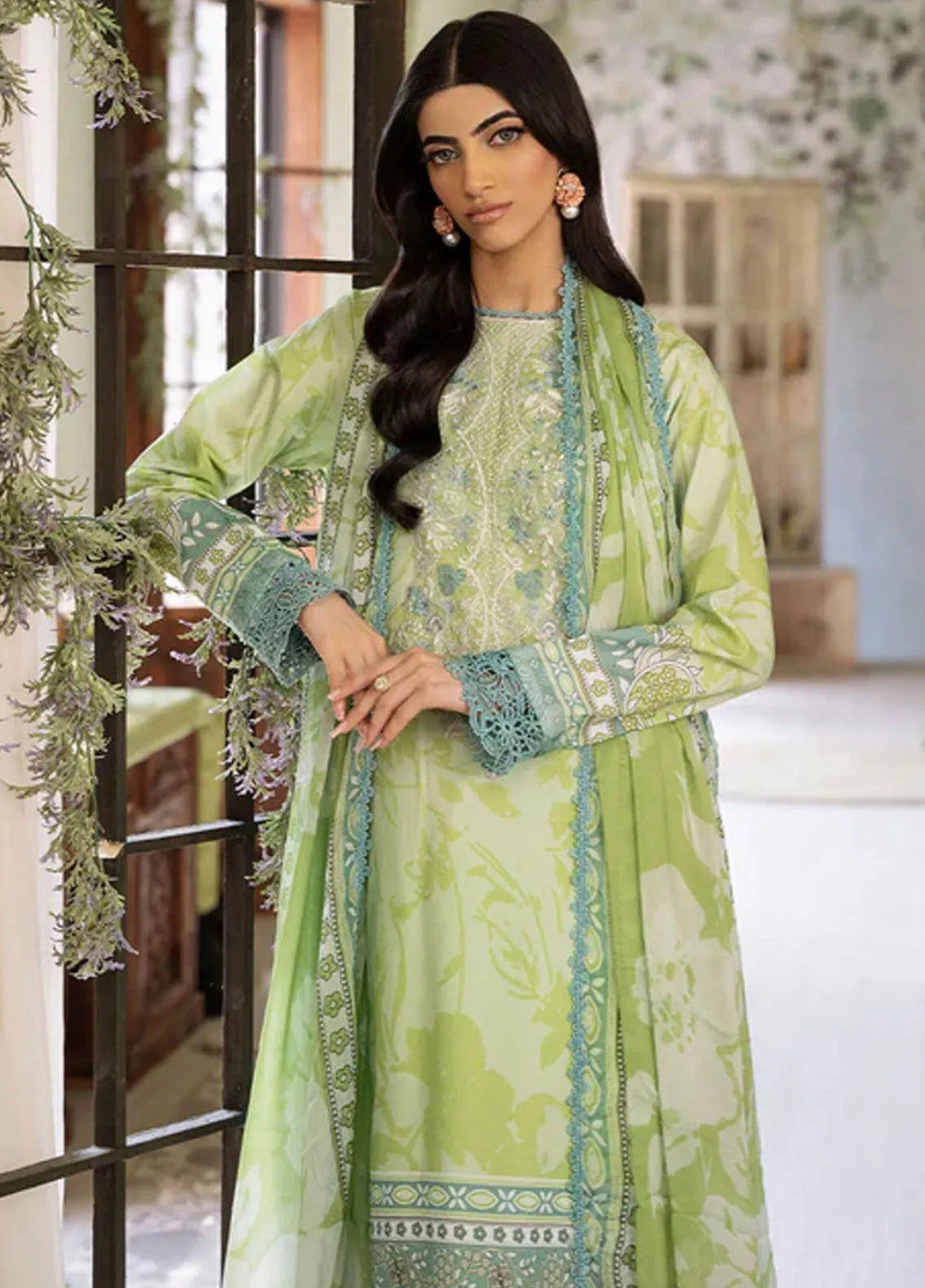 Flora by Roheenaz Printed Lawn Suit Unstitched 3 Piece RNZ24F RNP-05B Euphoria - Summer Collection
