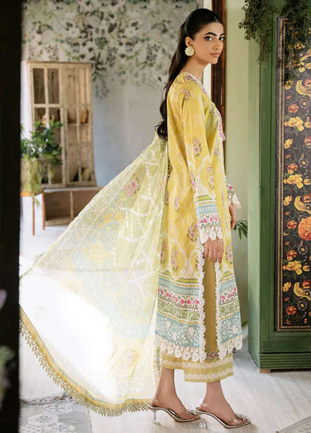 Flora by Roheenaz Printed Lawn Suit Unstitched 3 Piece RNZ24F RNP-07B Mystique - Summer Collection