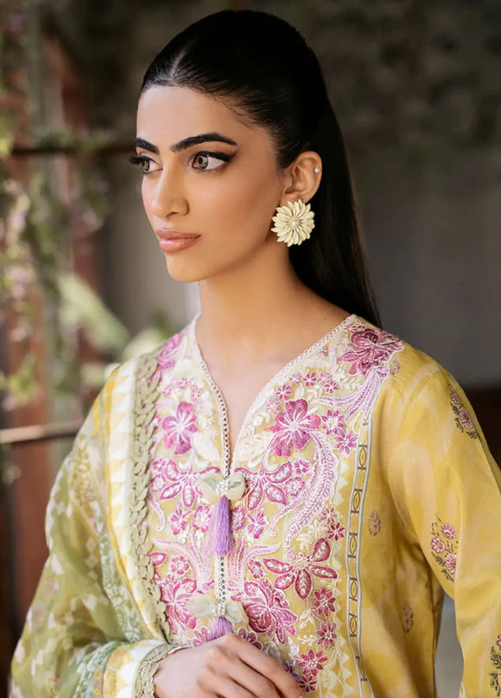 Flora by Roheenaz Printed Lawn Suit Unstitched 3 Piece RNZ24F RNP-07B Mystique - Summer Collection