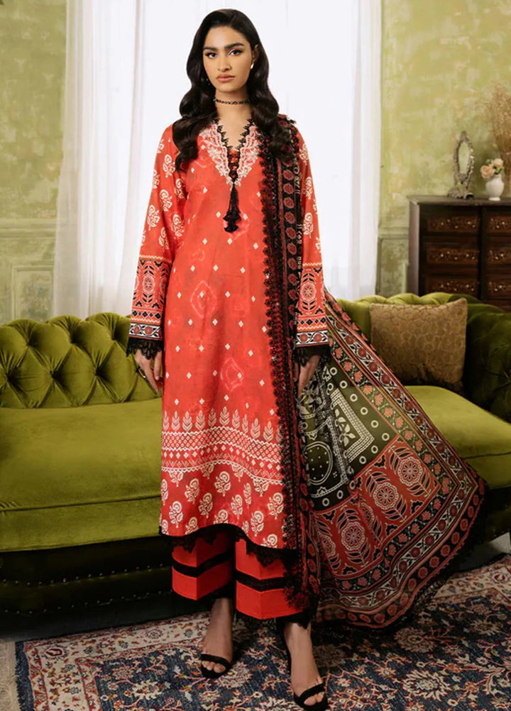Flora by Roheenaz Printed Lawn Suit Unstitched 3 Piece RNZ24F RNP-08A Solstice - Summer Collection