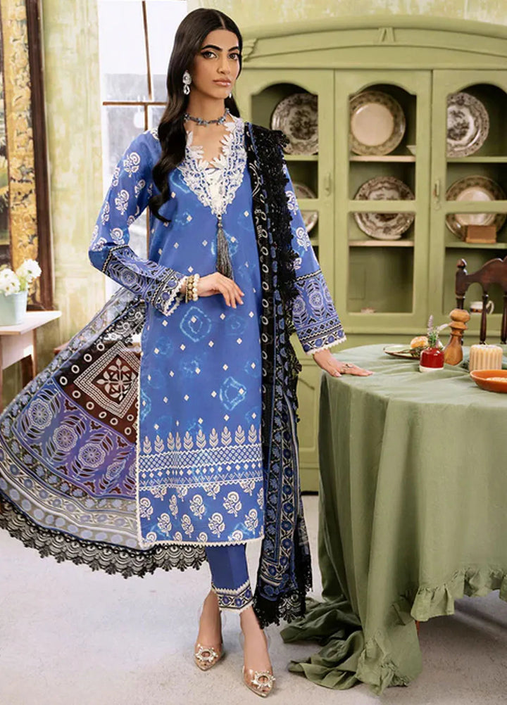 Flora by Roheenaz Printed Lawn Suit Unstitched 3 Piece RNZ24F RNP-08B Ember - Summer Collection