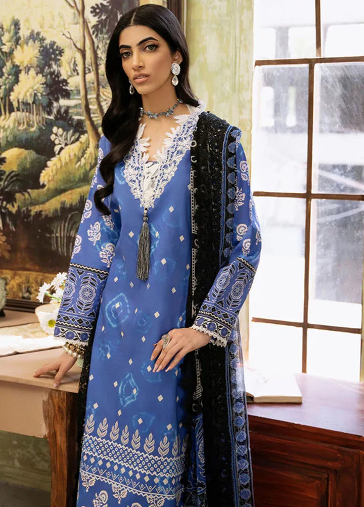 Flora by Roheenaz Printed Lawn Suit Unstitched 3 Piece RNZ24F RNP-08B Ember - Summer Collection