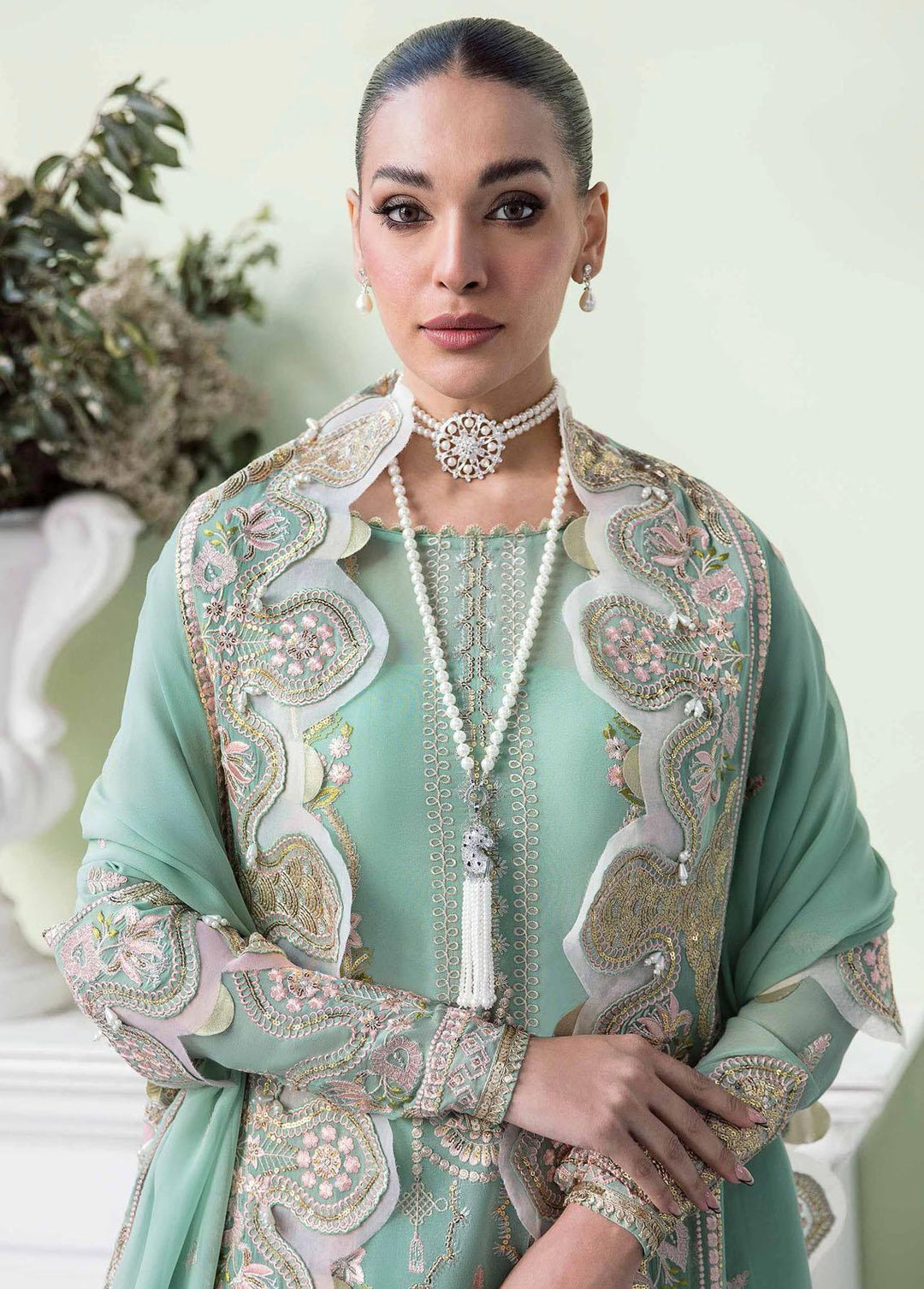 Floraison By Seran Embroidered Chiffon Suits Unstitched 3 Piece SRN23F 06 Delphine - Luxury Festive Collection