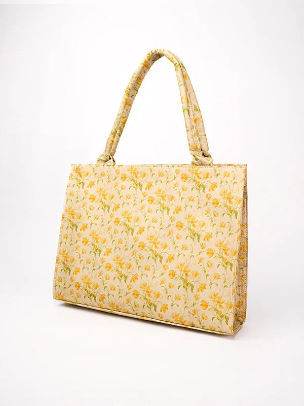 Maa aur Mai by TJK Designs Printed Floraison Canvas Tote Bag - Casual Collection