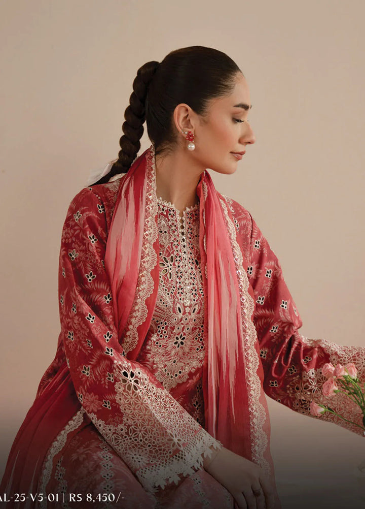 Floral Charm by Afrozeh Embroidered Lawn Suits Unstitched 3 Piece AF25FC D-01 Daina - Summer Collection