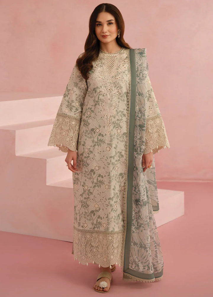 Floral Charm by Afrozeh Embroidered Lawn Suits Unstitched 3 Piece AF25FC D-04 Kylon - Summer Collection