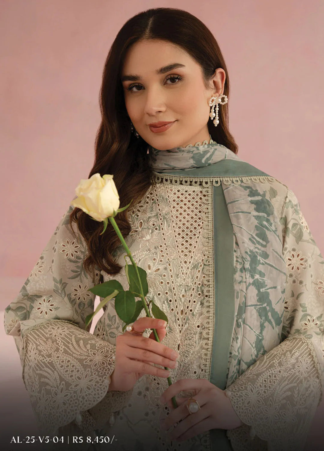 Floral Charm by Afrozeh Embroidered Lawn Suits Unstitched 3 Piece AF25FC D-04 Kylon - Summer Collection