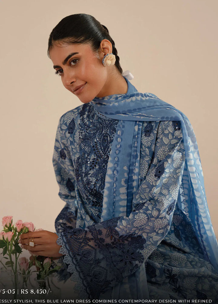 Floral Charm by Afrozeh Embroidered Lawn Suits Unstitched 3 Piece AF25FC D-05 Kalina - Summer Collection