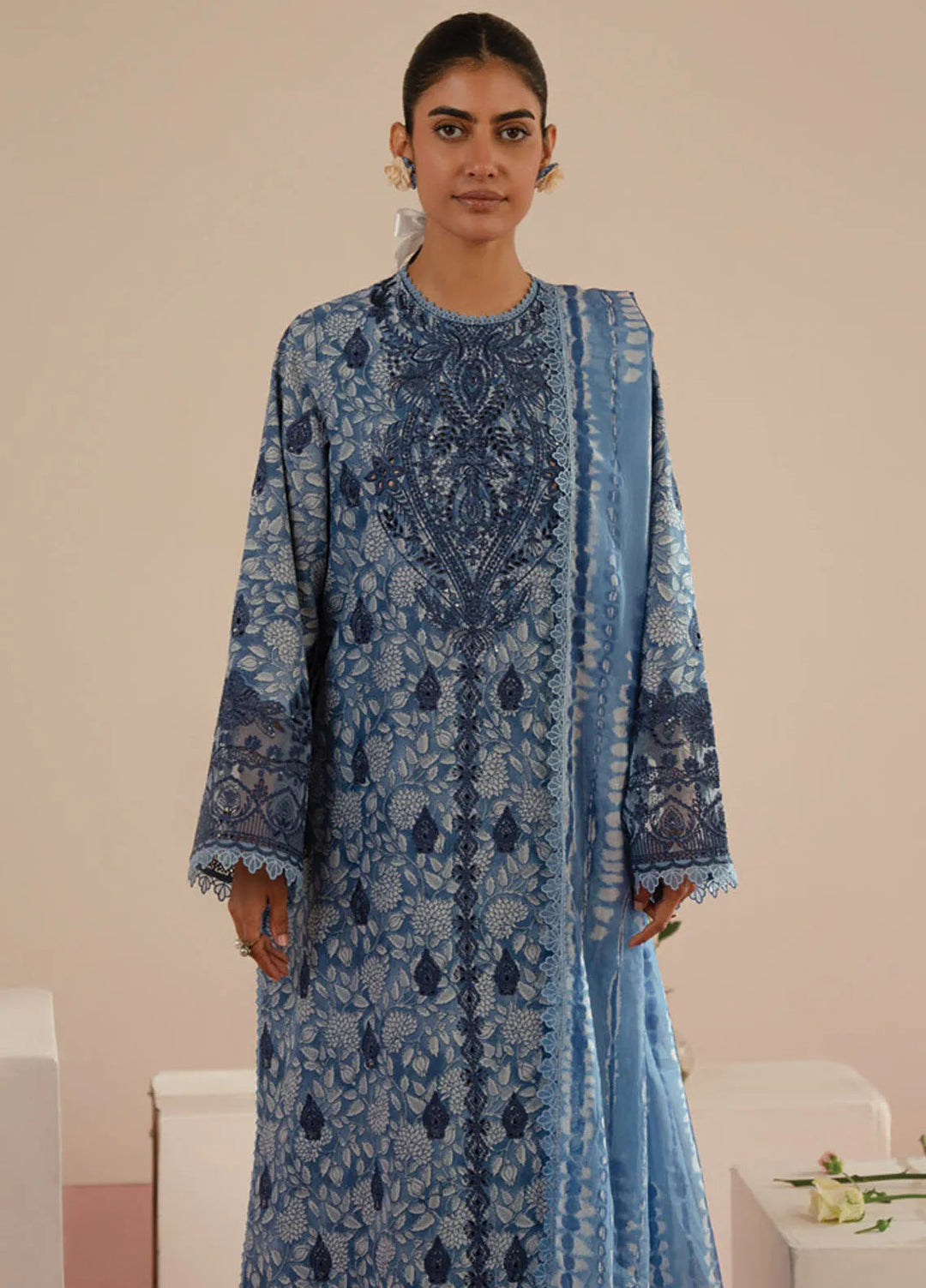 Floral Charm by Afrozeh Embroidered Lawn Suits Unstitched 3 Piece AF25FC D-05 Kalina - Summer Collection