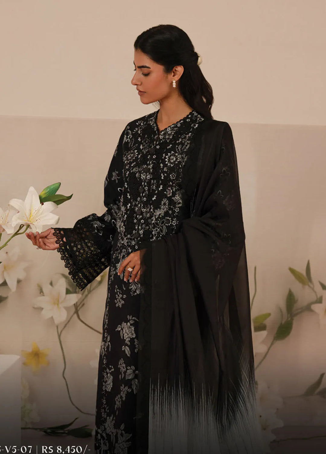 Floral Charm by Afrozeh Embroidered Lawn Suits Unstitched 3 Piece AF25FC D-07 Lupine - Summer Collection