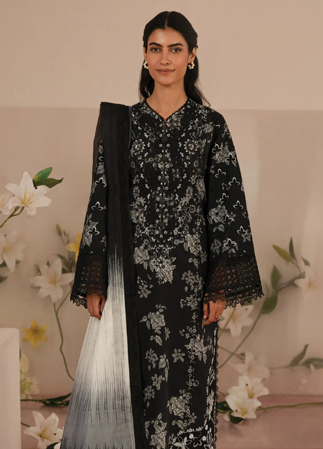 Floral Charm by Afrozeh Embroidered Lawn Suits Unstitched 3 Piece AF25FC D-07 Lupine - Summer Collection