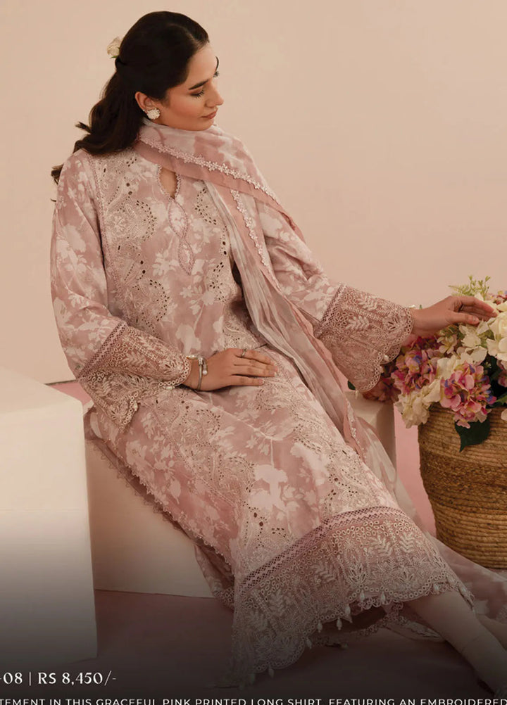 Floral Charm by Afrozeh Embroidered Lawn Suits Unstitched 3 Piece AF25FC D-08 Myrtle - Summer Collection