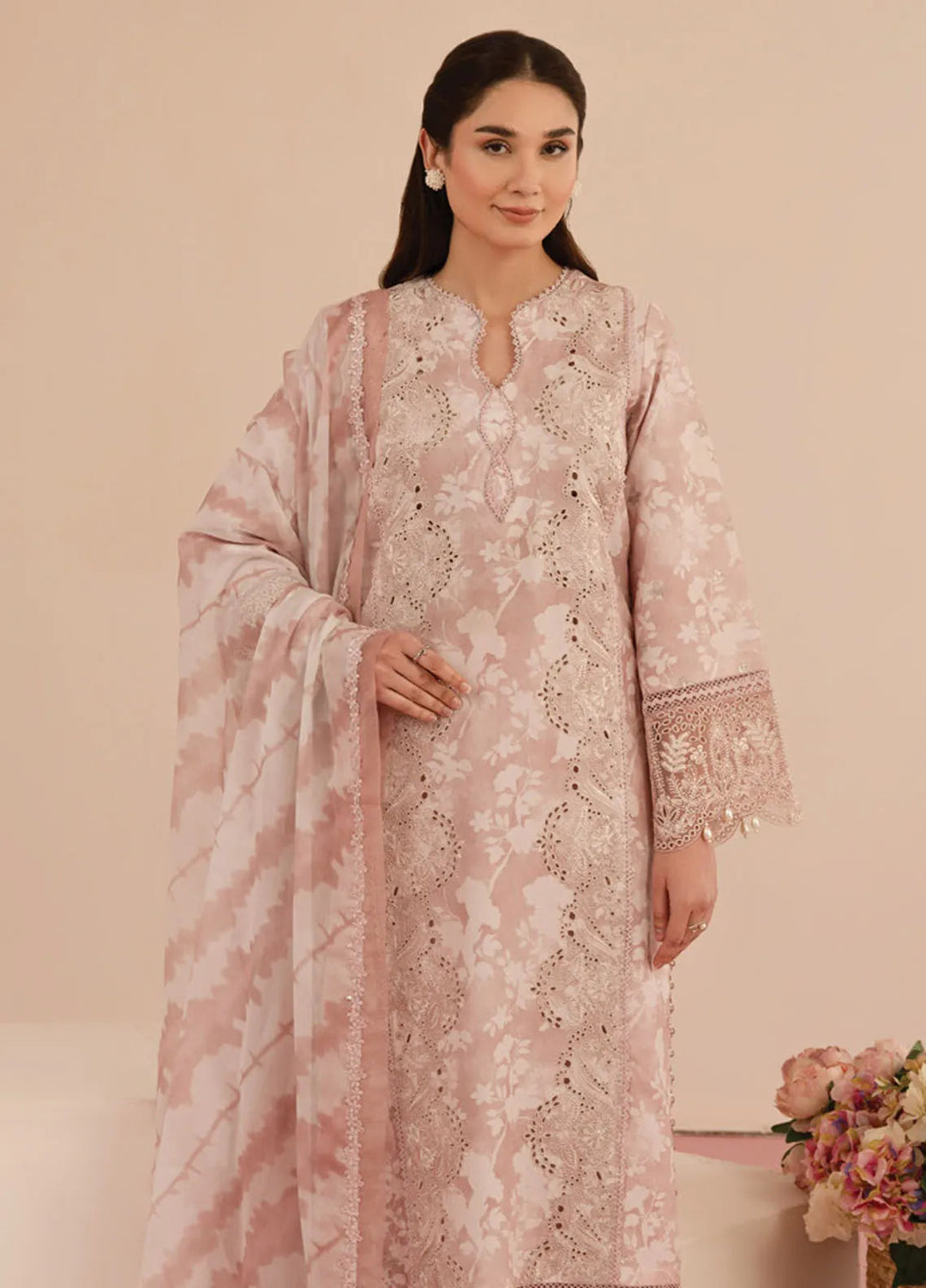 Floral Charm by Afrozeh Embroidered Lawn Suits Unstitched 3 Piece AF25FC D-08 Myrtle - Summer Collection