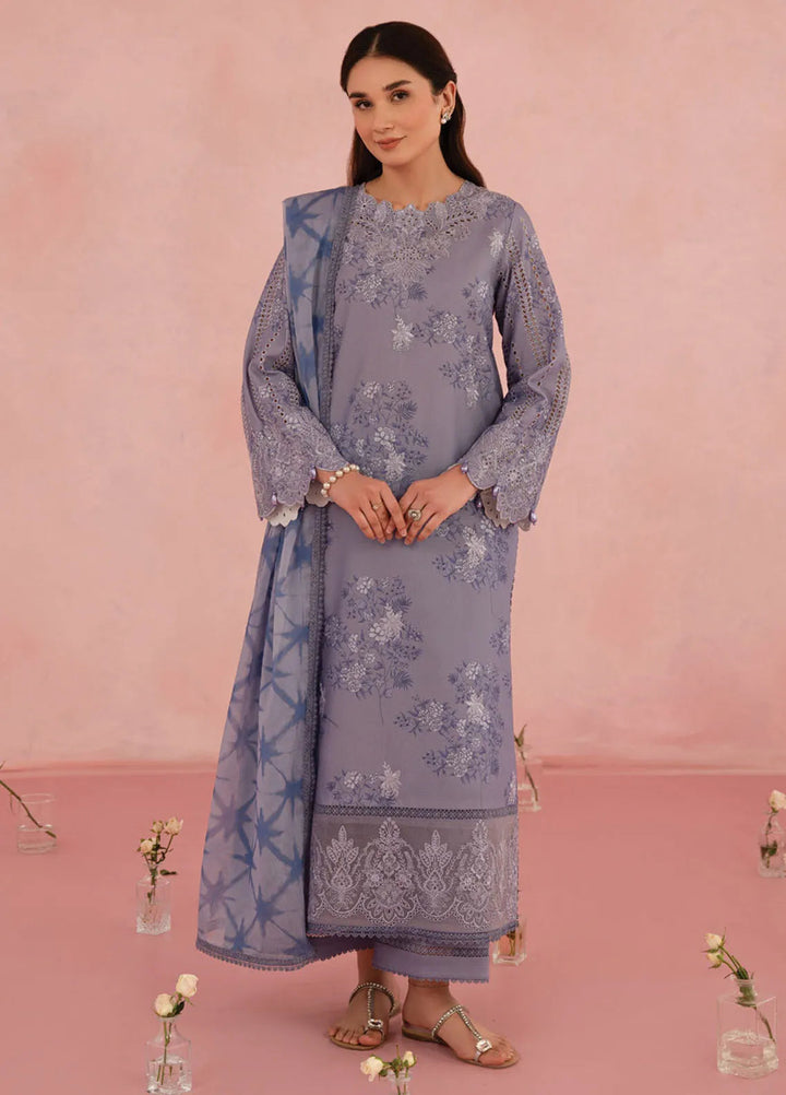 Floral Charm by Afrozeh Embroidered Lawn Suits Unstitched 3 Piece AF25FC D-09 Columbine - Summer Collection