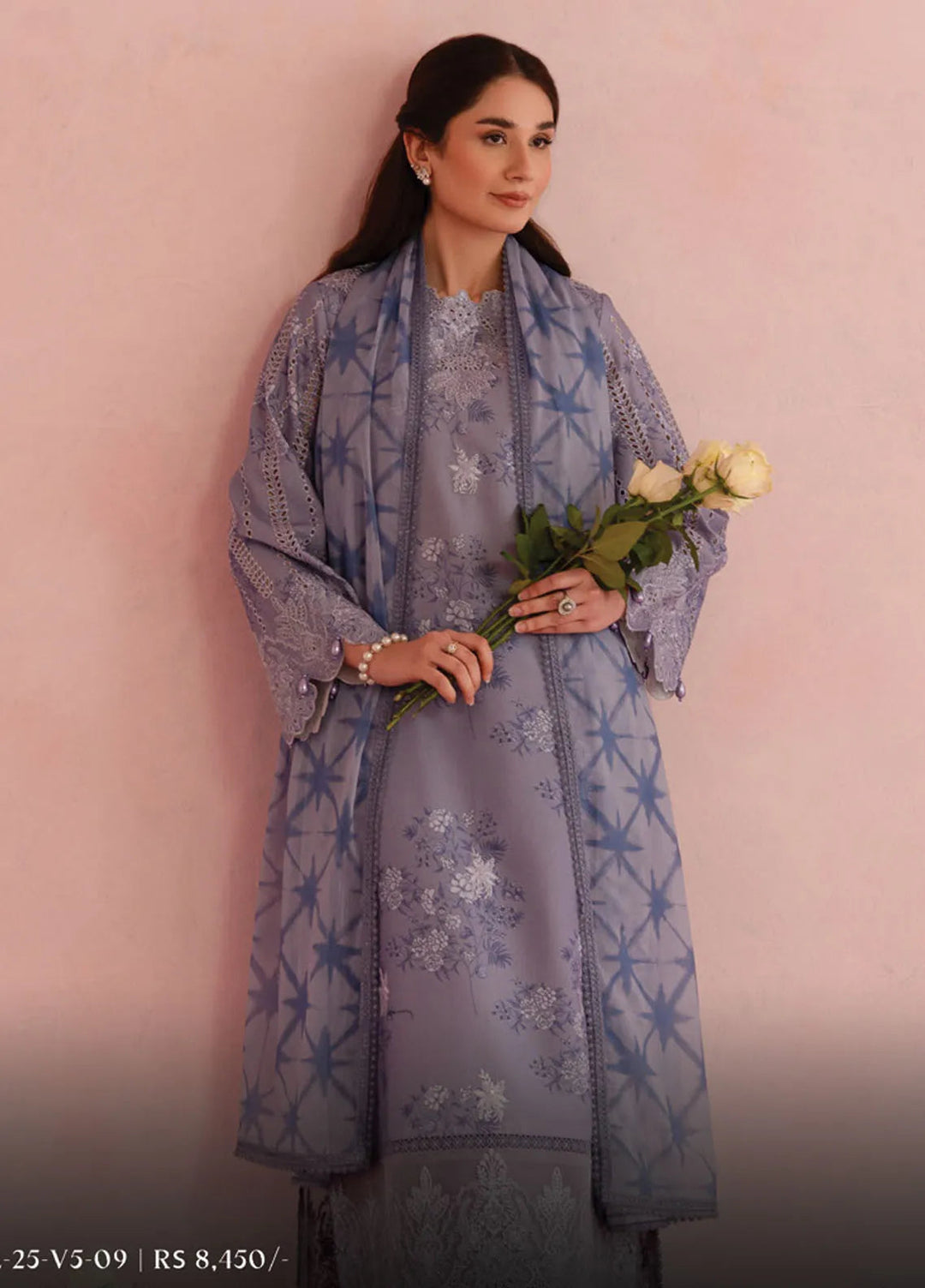 Floral Charm by Afrozeh Embroidered Lawn Suits Unstitched 3 Piece AF25FC D-09 Columbine - Summer Collection