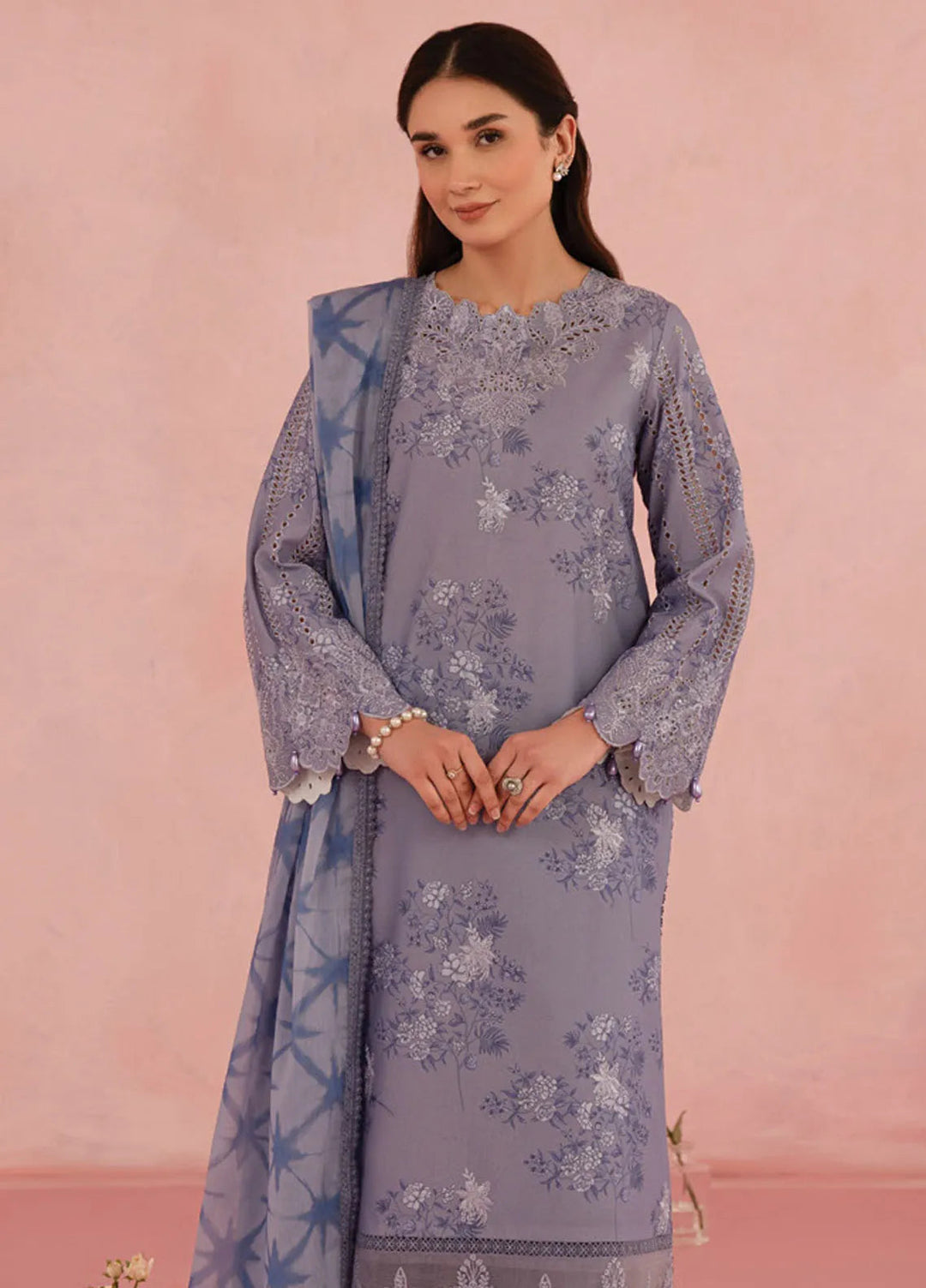 Floral Charm by Afrozeh Embroidered Lawn Suits Unstitched 3 Piece AF25FC D-09 Columbine - Summer Collection