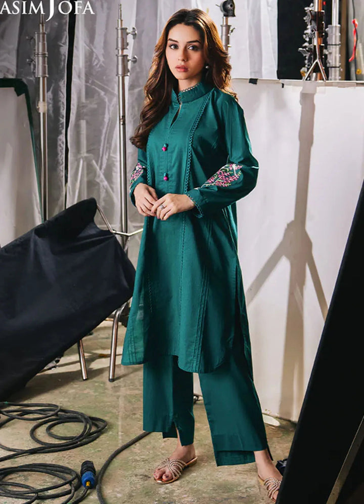 Floral Pattern By Asim Jofa Pret Embroidered Cambric 2 Piece Suit AJFP-08