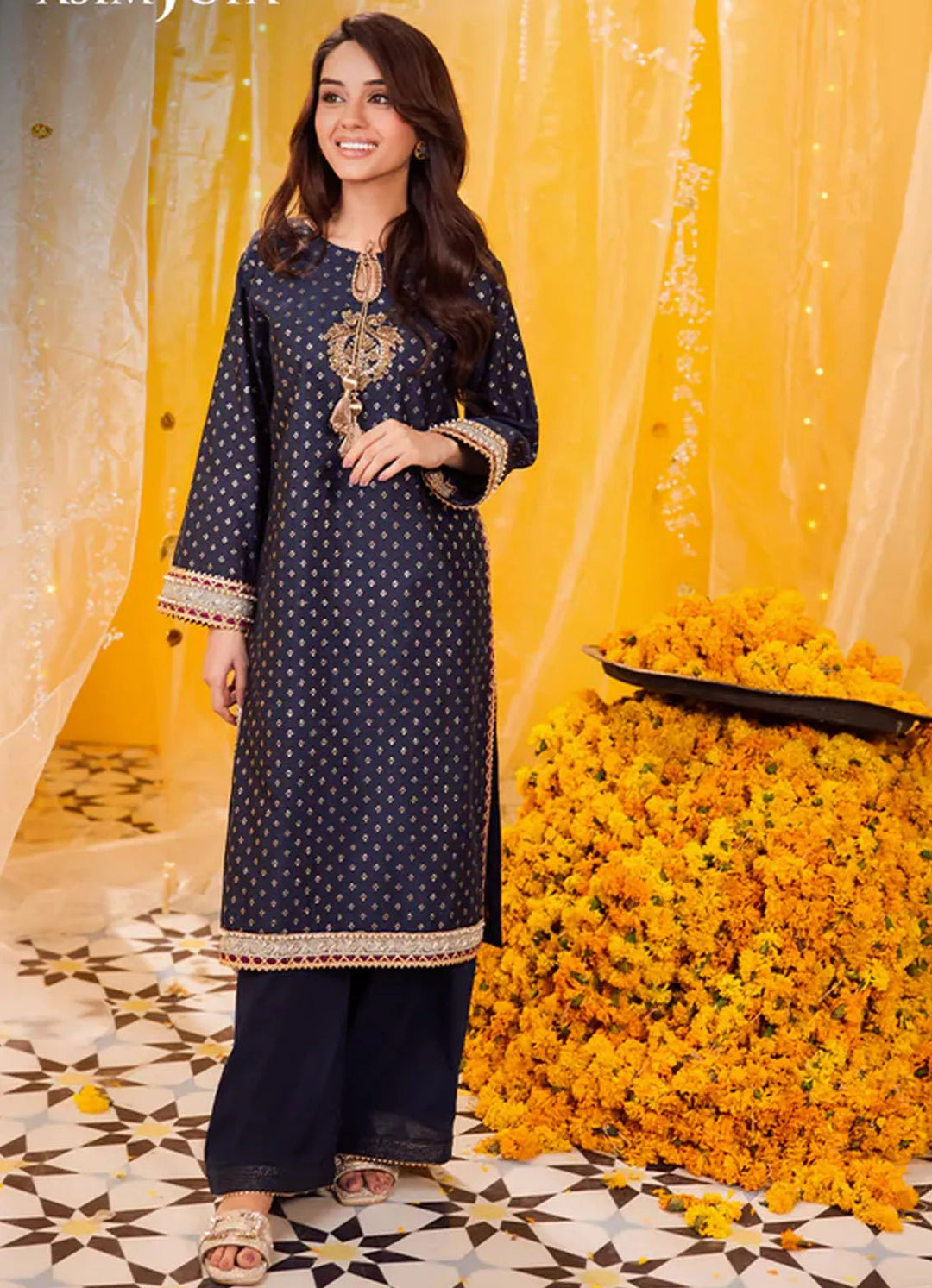 Floral Pattern By Asim Jofa Pret Embroidered Jacquard 2 Piece Suit AJFP-013