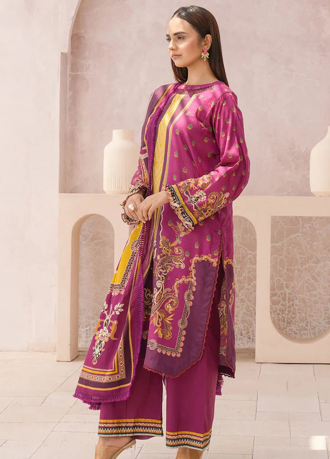 Floral Serenade By Meerak Printed Lawn Suit Unstitched 3 Piece MRK24F Bloomify - Summer Collection