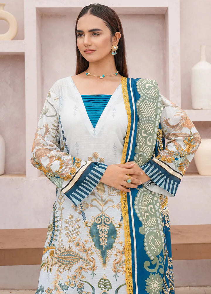 Floral Serenade By Meerak Printed Lawn Suit Unstitched 3 Piece MRK24F Botanic Dream - Summer Collection