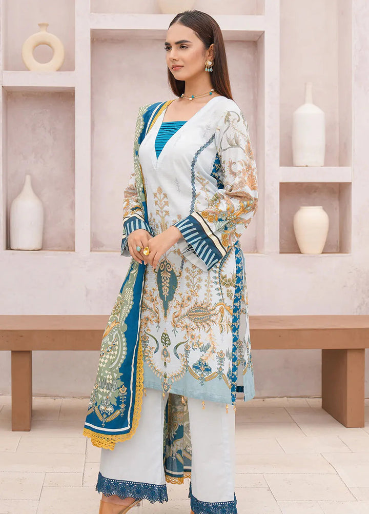 Floral Serenade By Meerak Printed Lawn Suit Unstitched 3 Piece MRK24F Botanic Dream - Summer Collection