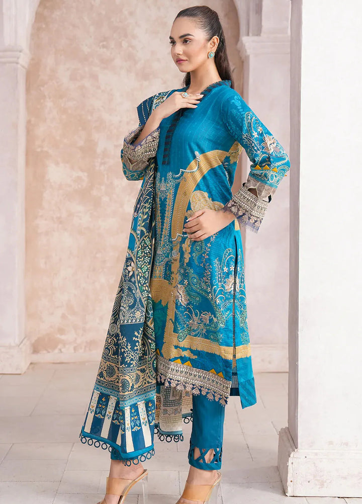 Floral Serenade By Meerak Printed Lawn Suit Unstitched 3 Piece MRK24F Florium - Summer Collection