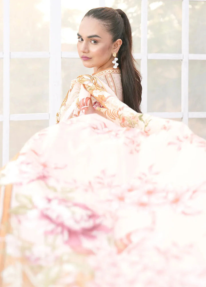 Floral Serenade By Meerak Printed Lawn Suit Unstitched 3 Piece MRK24F Petaline - Summer Collection