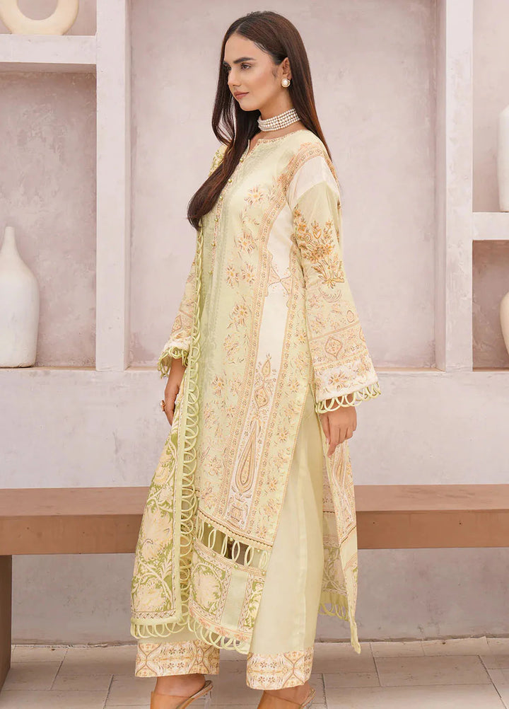 Floral Serenade By Meerak Printed Lawn Suit Unstitched 3 Piece MRK24F Sunflower - Summer Collection