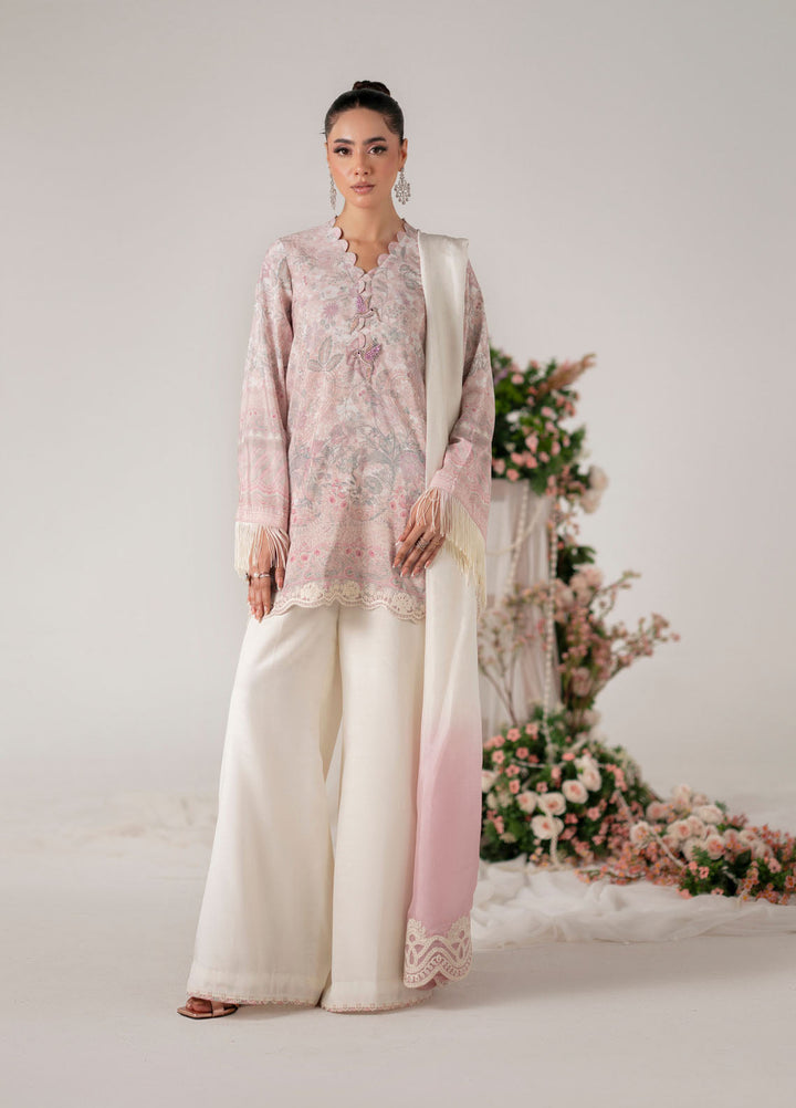 Floral Whimsy by Mehak Yaqoob Pret Embroidered Raw Silk 3 Piece Suit Blooma