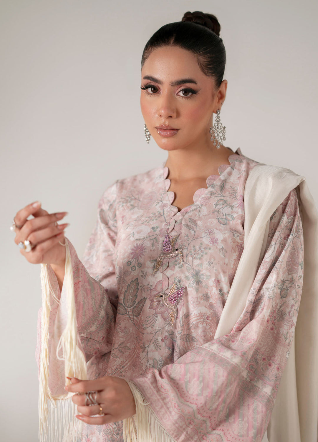 Floral Whimsy by Mehak Yaqoob Pret Embroidered Raw Silk 3 Piece Suit Blooma