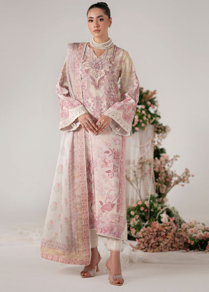 Floral Whimsy by Mehak Yaqoob Pret Embroidered Raw Silk 3 Piece Suit Florin