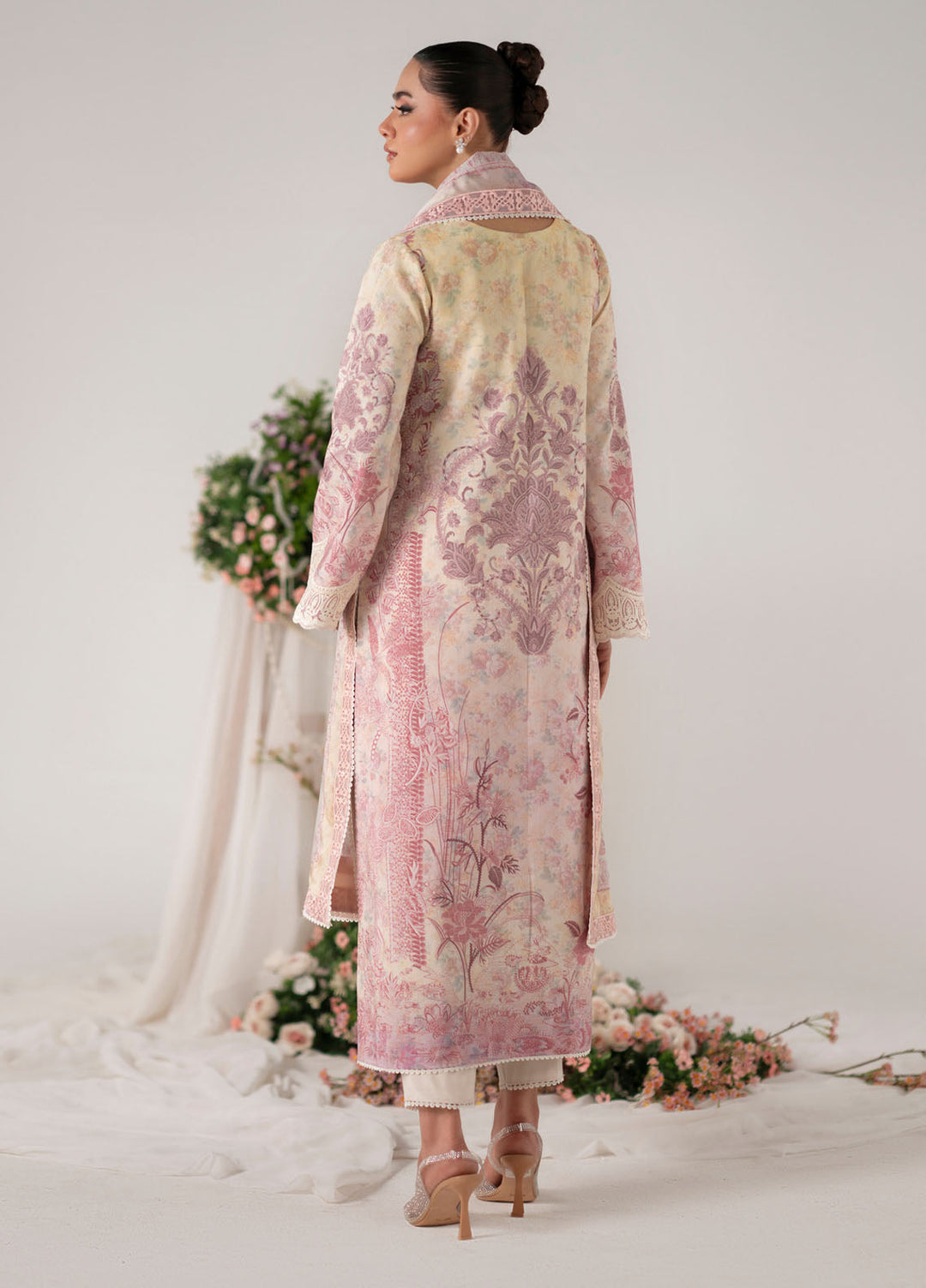 Floral Whimsy by Mehak Yaqoob Pret Embroidered Raw Silk 3 Piece Suit Florin