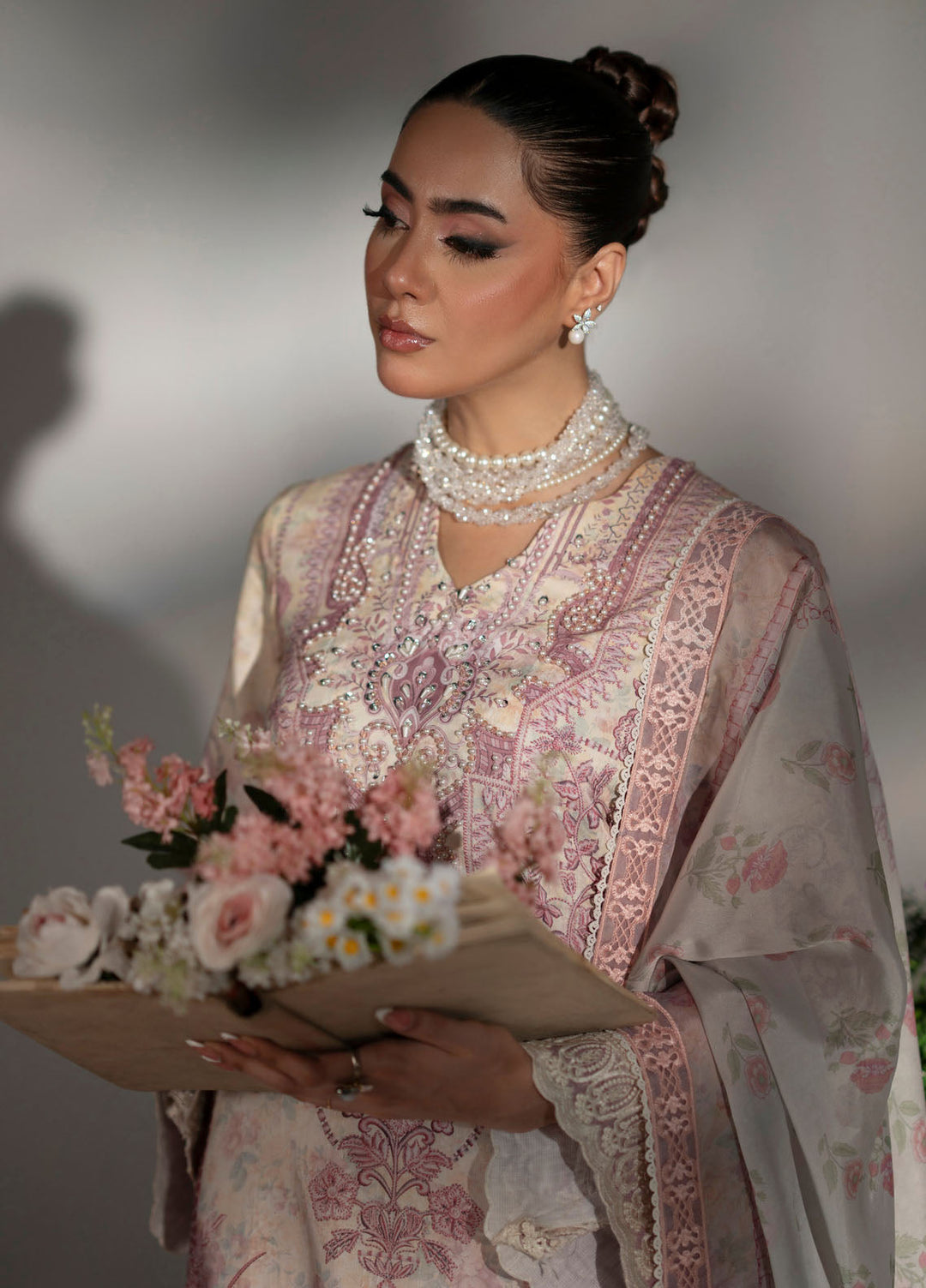 Floral Whimsy by Mehak Yaqoob Pret Embroidered Raw Silk 3 Piece Suit Florin