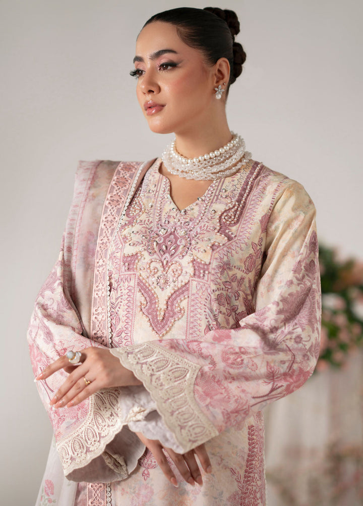 Floral Whimsy by Mehak Yaqoob Pret Embroidered Raw Silk 3 Piece Suit Florin