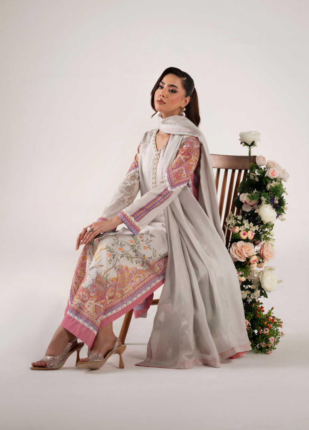 Floral Whimsy by Mehak Yaqoob Pret Embroidered Silk 3 Piece Suit Bellina