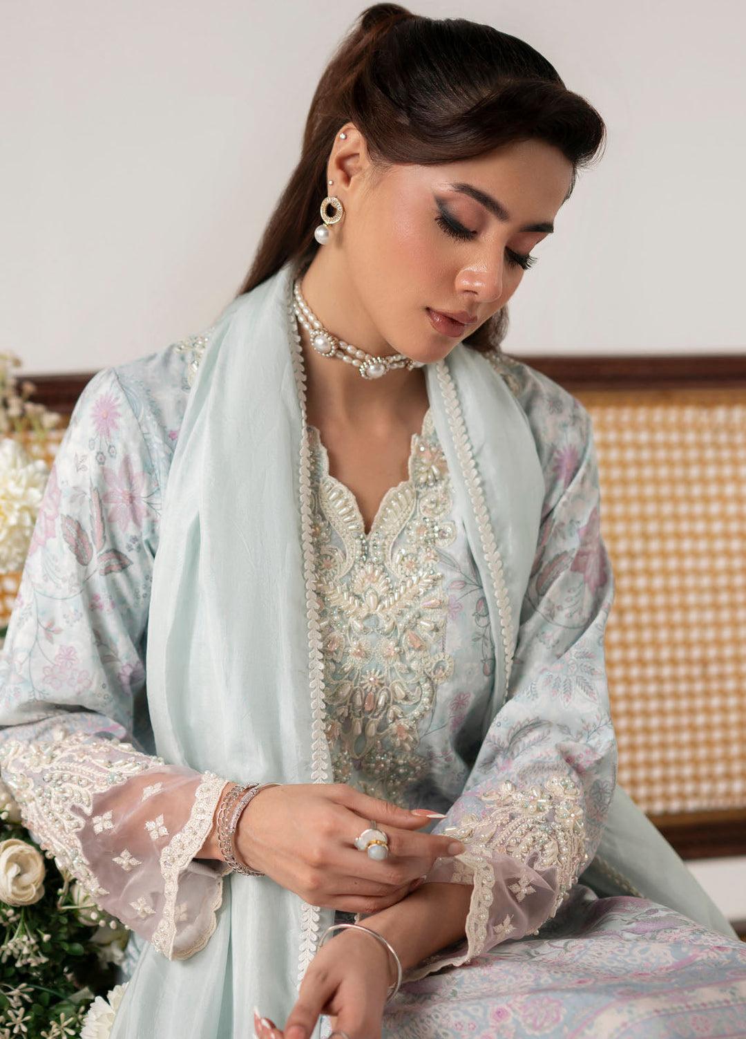 Floral Whimsy by Mehak Yaqoob Pret Embroidered Silk 3 Piece Suit Icelyn