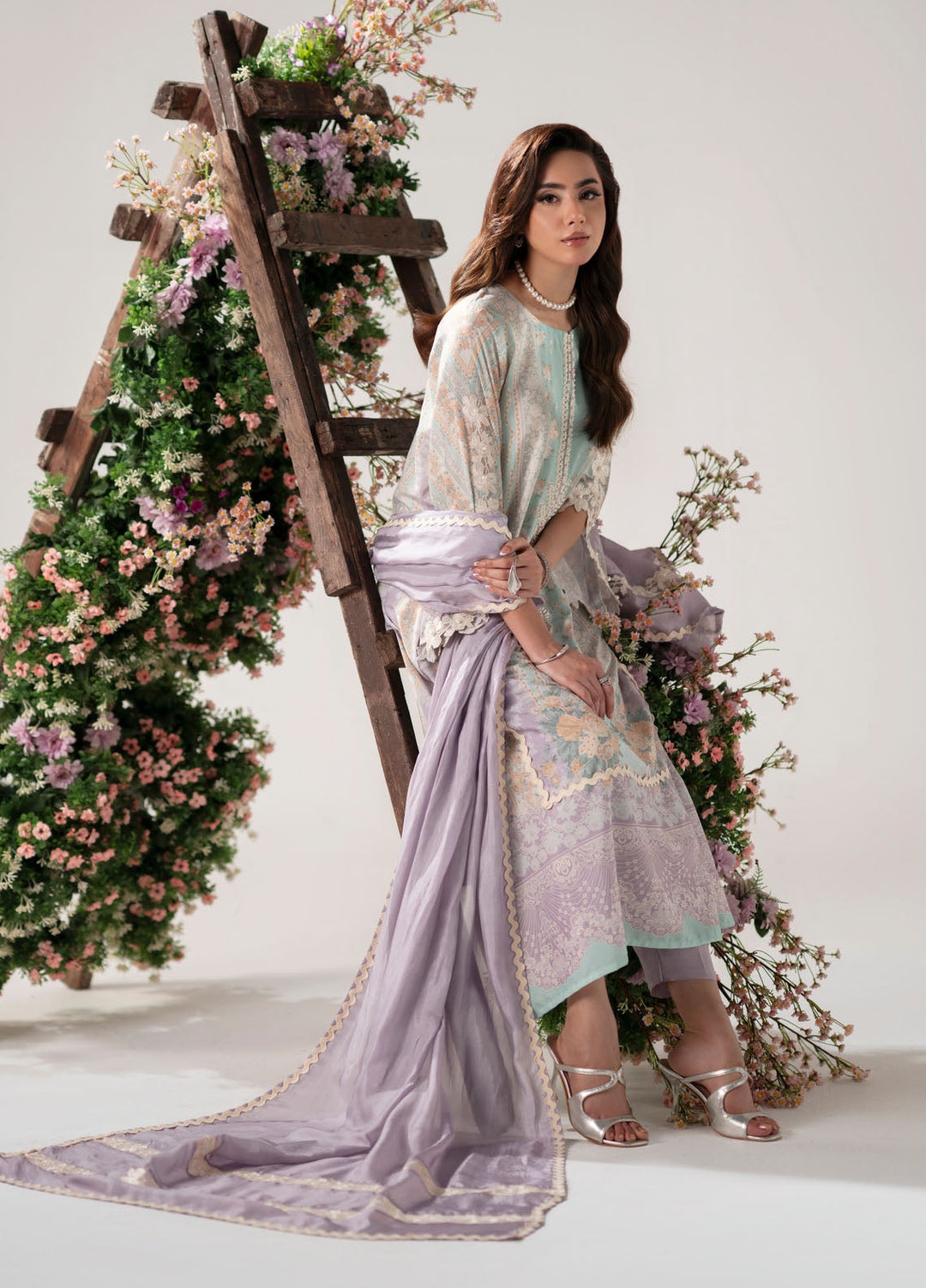 Floral Whimsy by Mehak Yaqoob Pret Embroidered Silk 3 Piece Suit Roselle