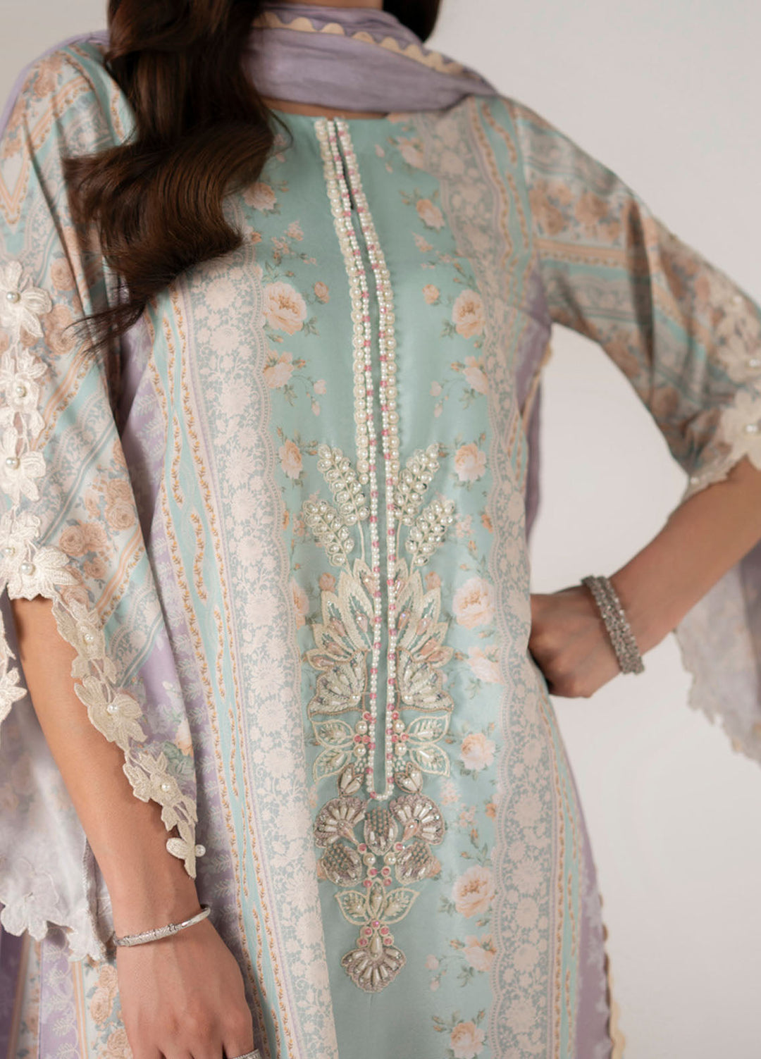 Floral Whimsy by Mehak Yaqoob Pret Embroidered Silk 3 Piece Suit Roselle