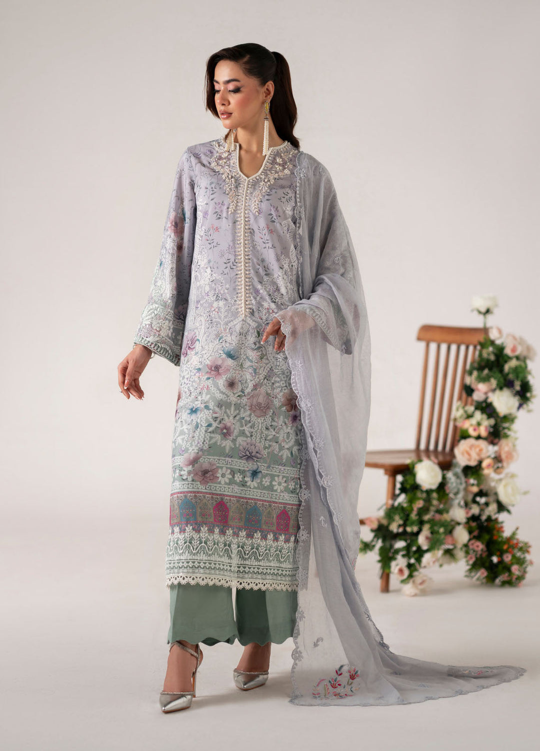Floral Whimsy by Mehak Yaqoob Pret Embroidered Silk 3 Piece Suit Zalia