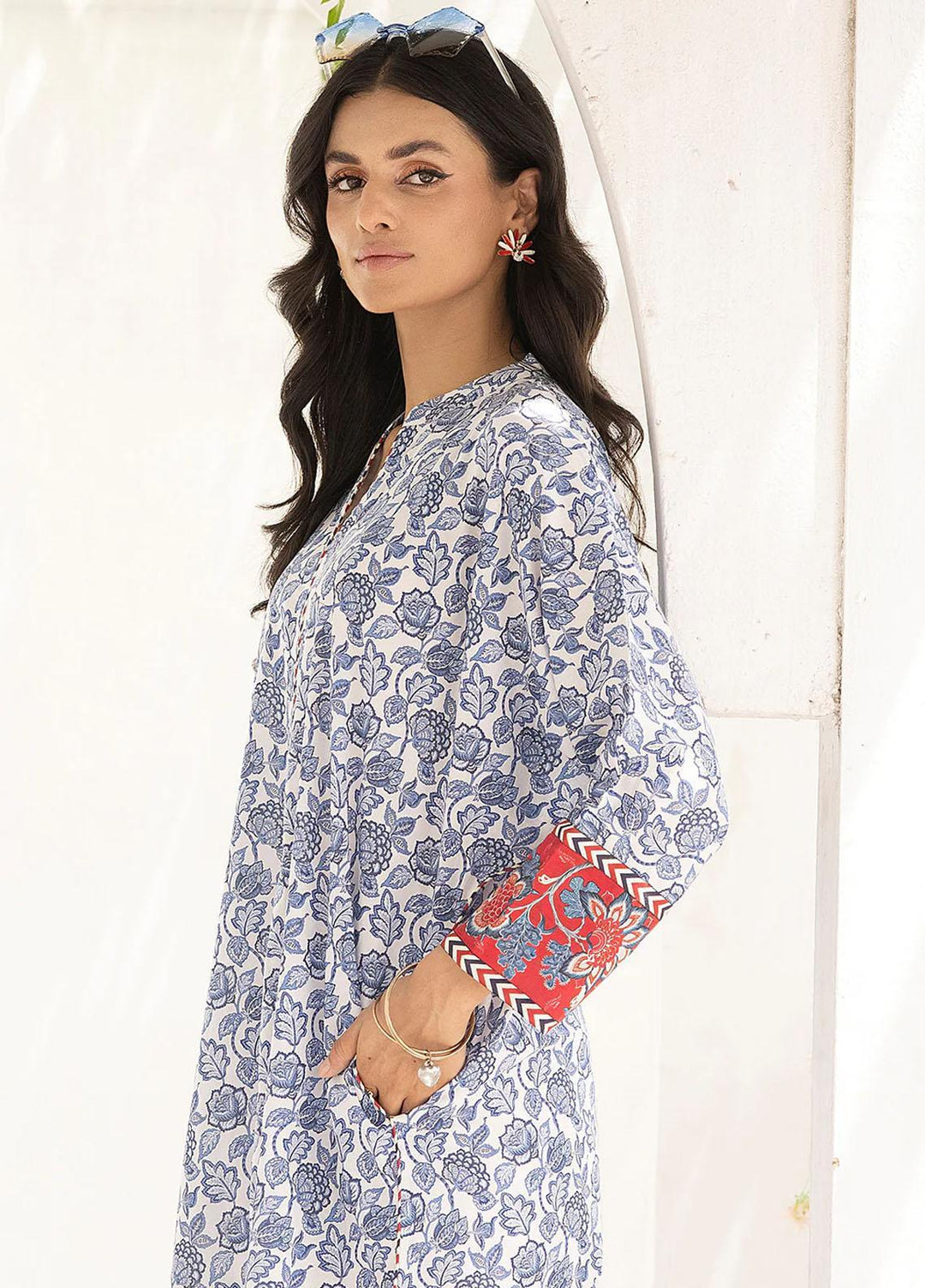 Florance By Meerak Printed Lawn Suits Unstitched Kurties MRK23F Obrina - Summer Collection