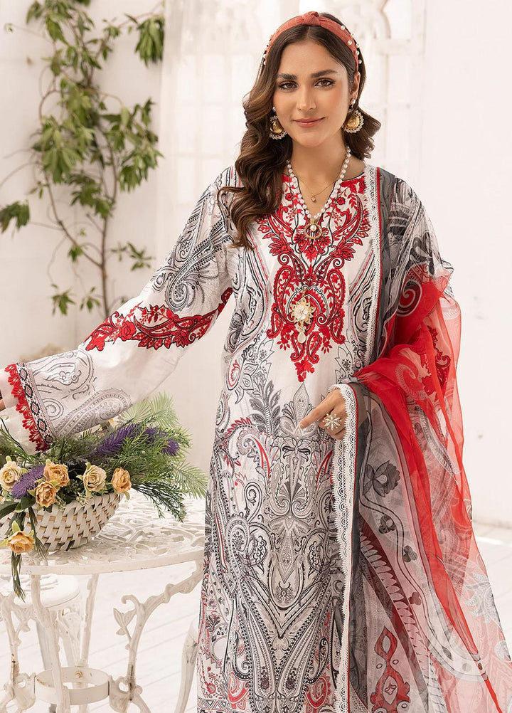 Florance By Meerak Embroidered Lawn Suits Unstitched 2 Piece MRK23F Aderyn - Summer Collection